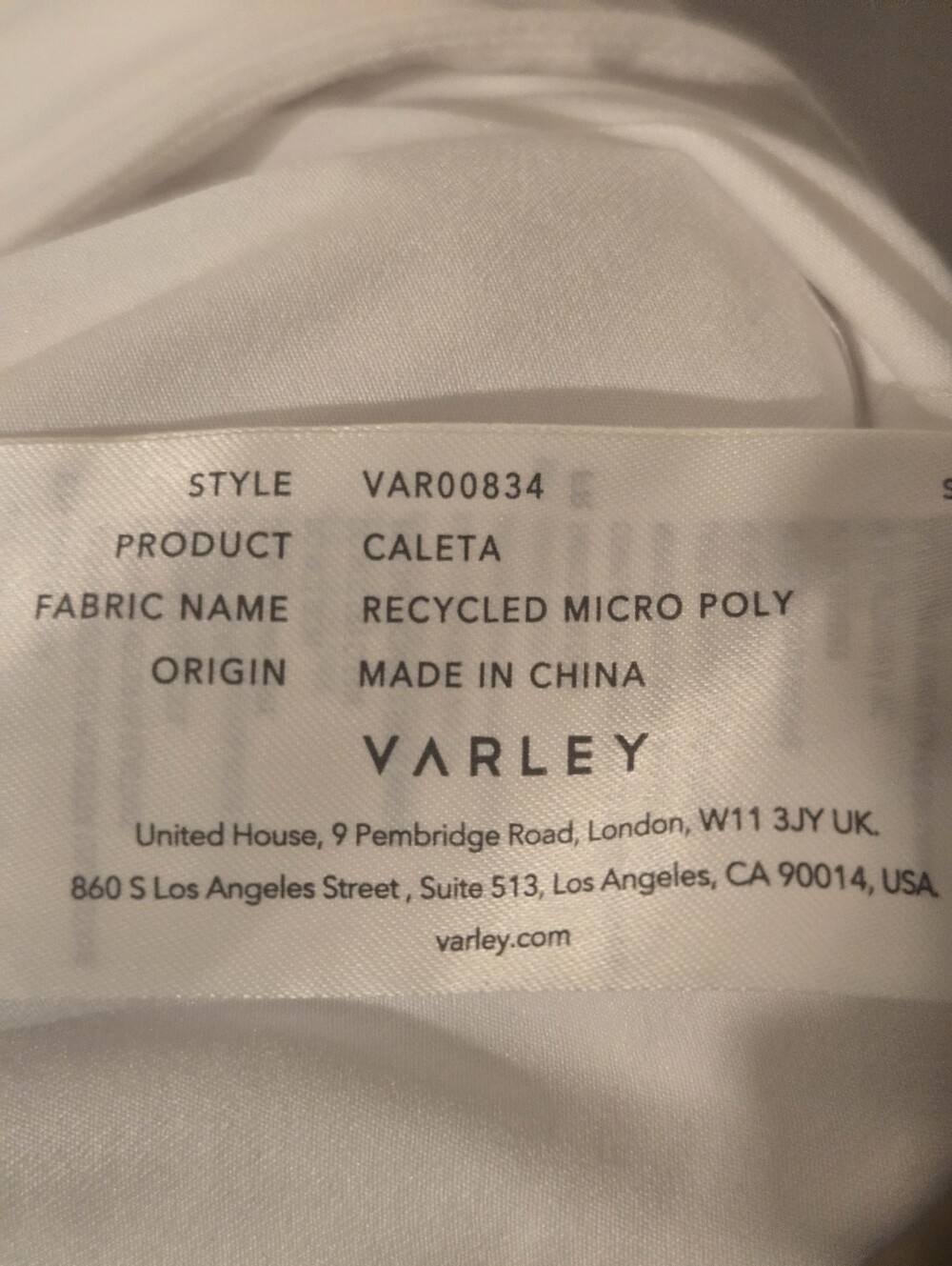 Varley Caleta Sleeveless Dress- White/ Size - Picture 3 of 5